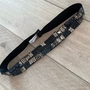 LOFT Black elastic band with Silver Accents